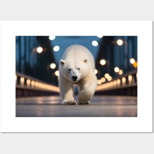 Polar Bear Wildlife Animal On Street Posters and Art